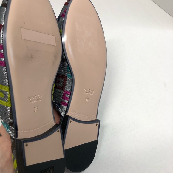 Gucci Princetown velvet multicolored monogram mules, NWOT - Picture 8 of 10